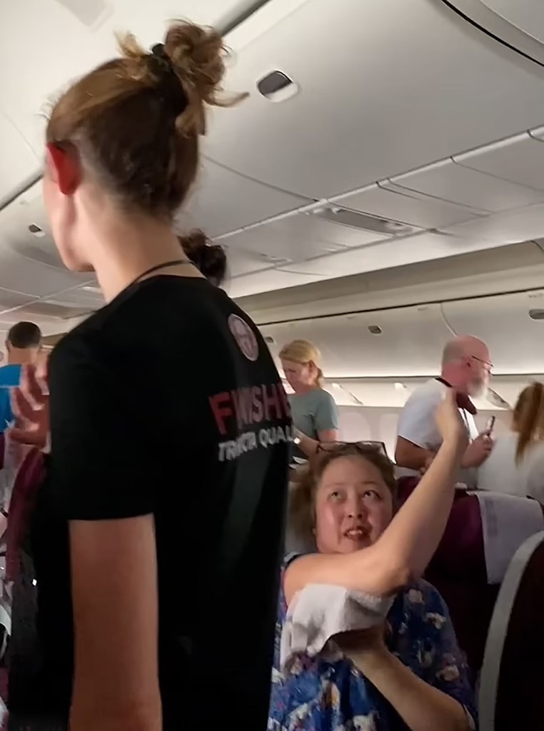 Passengers on board the hot plane.